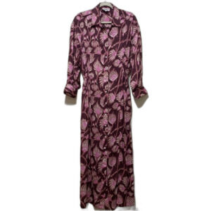 Omika Simone Floral Pink Mauve  Floral Print Maxi Shirt Dress size XS